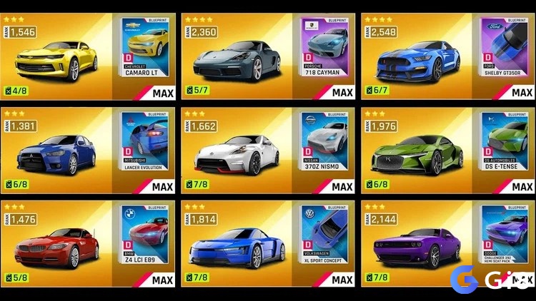 Các loại xe ô tô trong Asphalt 9 đa dạng