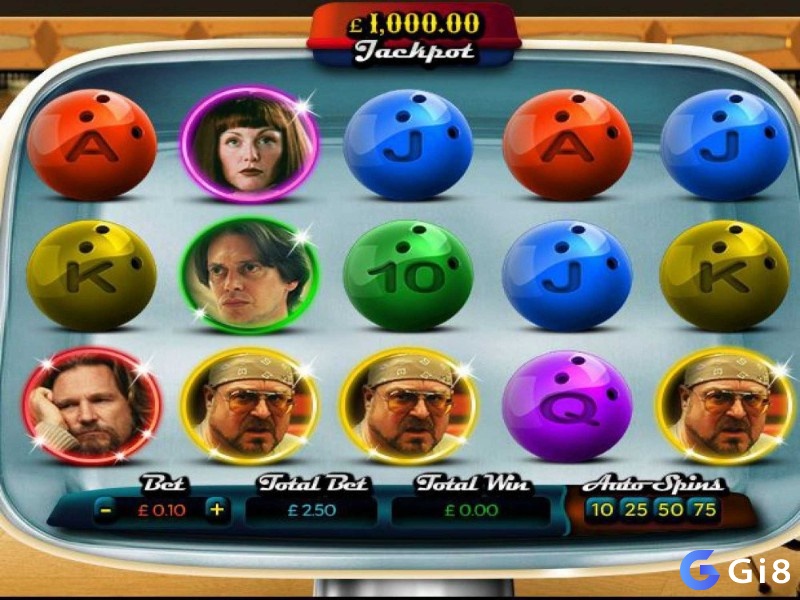 Các biểu tượng nhân vật trả thưởng cao trong The Big Lebowski Jackpot slot